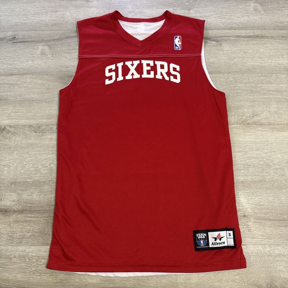 Philadelphia 76ers Jersey Men's Red White Reversible NBA Basketball Small